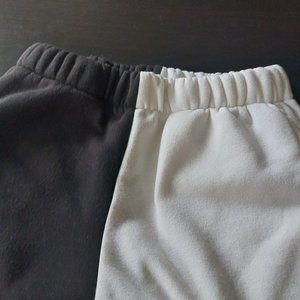 Black and white pants.